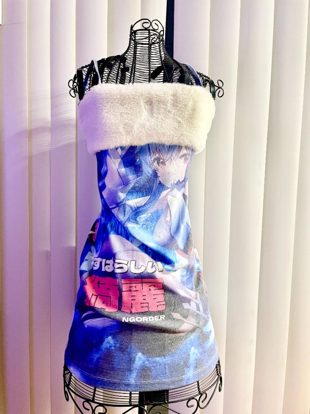 NGOrder Harajuku Faux Fur Mini Dress | Y2K Kawaii Party
